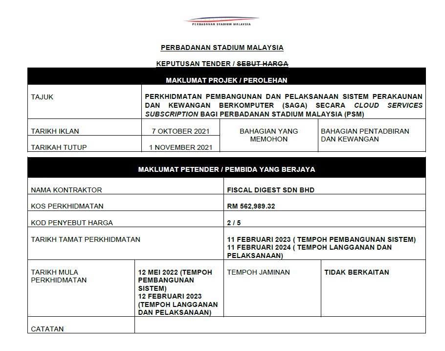 KEPUTUSAN TENDER PERKHIDMATAN PEMBANGUNAN DAN PELAKSANAAN SISTEM SAGA.PNG